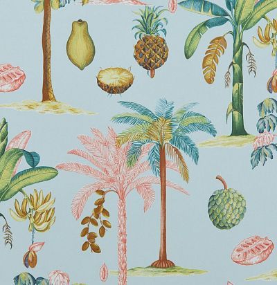 Ткань современная тропические фрукты и пальмы 44180-675 Zimmer+Rohde