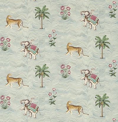 льняная ткань с растительным принтом 321693 Zoffany