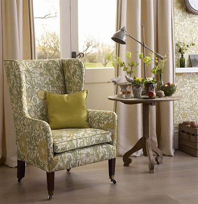 дизайнерская ткань из льна 222530 Pink & Rose Cowslip Morris&Co - 2