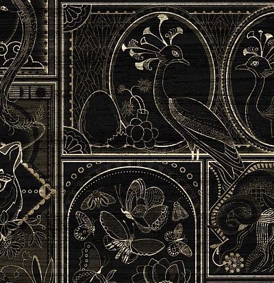 Обои из натуральных материалов с рисунком золотого тигра MO4040 ARTE