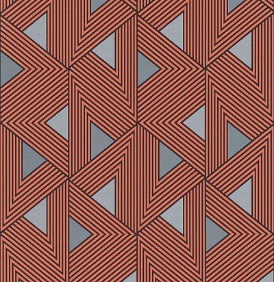 обои оранжевые в полоску WIL506 Khroma