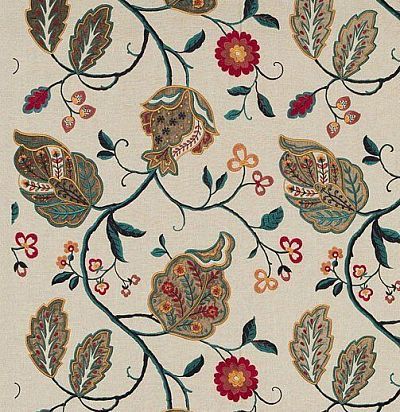 ткань из льна с вышитым узором BF10531/4 GP&JBaker