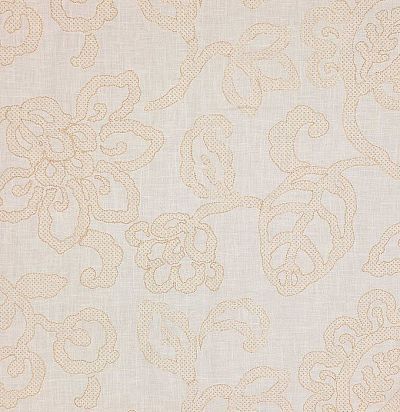 Льняной тюль с вышитым узором F4116/02 Colefax and Fowler
