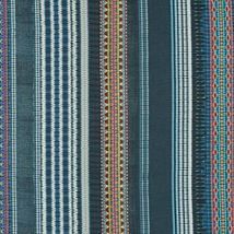 Фото: натуральная ткань FD280/H10 Festival Stripe Embroidery Indigo- Ампир Декор