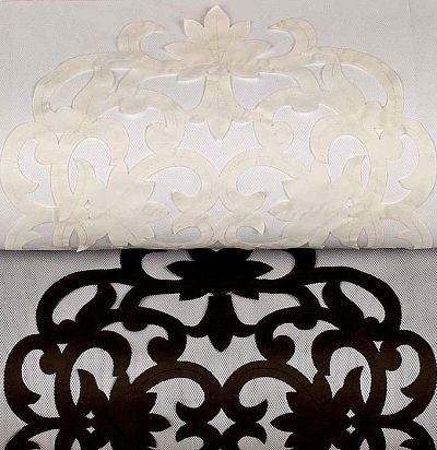 тюль-сетка с аппликацией Victoria 02  - 1