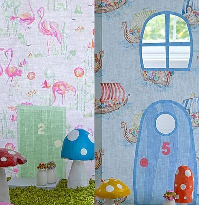 детские ткани Feathery Flamingo Pink  - 1