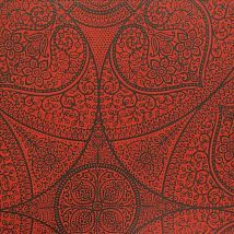 Фото: Красные обои с индийским орнаментом 341755- Ампир Декор