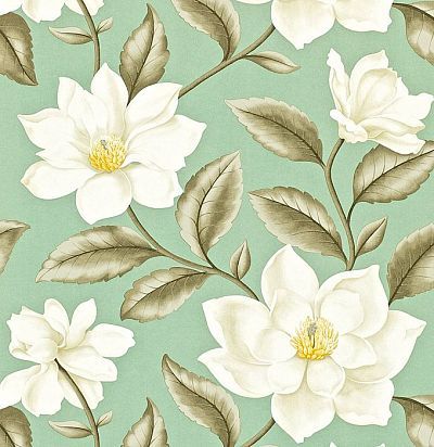 зеленые обои с крупными цветами DAPGGR103 Sanderson