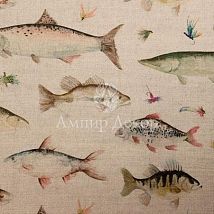 Фото: портьерная английская ткань River Fish Linen- Ампир Декор