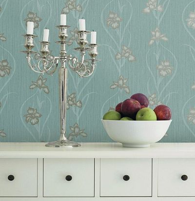 обои голубые с ирисами 10075  - 1