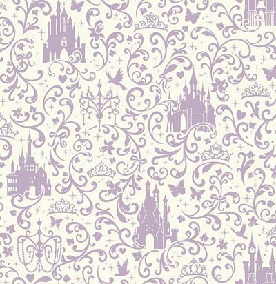 Обои светлые с фиолетовым узором DS7613 