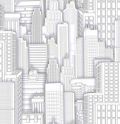 Обои светлые очертания города ZB3268 