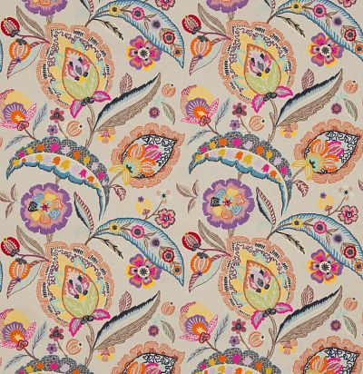 портьера изо льна FD740/Y101 Oakwood Multi Mulberry