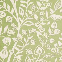 Фото: ткань зеленого оттенка с растительным узором Harlow Meadow- Ампир Декор