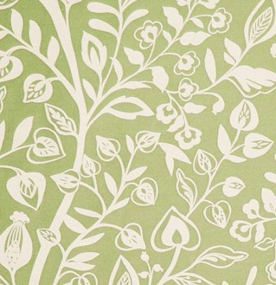 ткань зеленого оттенка с растительным узором Harlow Meadow Voyage Decoration