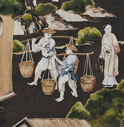 натуральная ткань в стиле пастораль 10545.11 Chinoiserie Nobilis