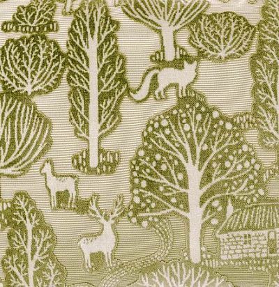 ткань бархатная с лесным пейзажем Glendale Meadow 