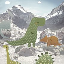 Фото: панно с динозаврами в горах 364110- Ампир Декор
