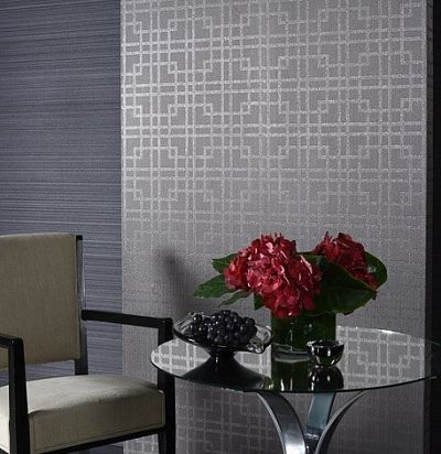 обои серые с серебрянным рисунком BR3893 Omexco - 1