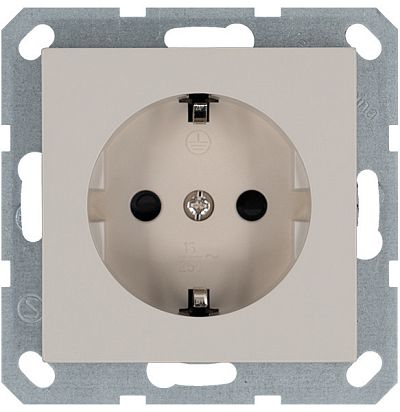 Розетка SCHUKO© с защитными шторками 16A 250V~ 2P+T, цвет Тауп Jasmart