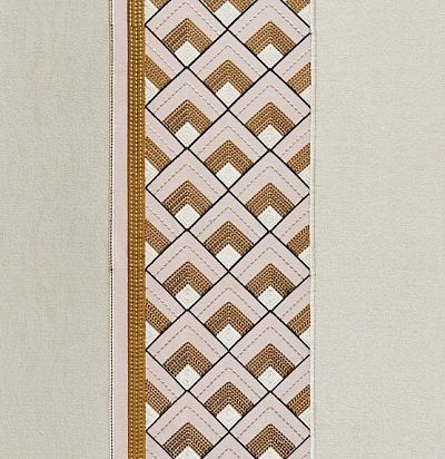 ткань современная плотная  с вышитым геометрическим узором 15467-484 Zimmer+Rohde