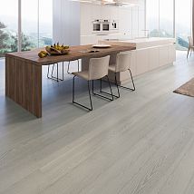 Фото: 21075 Паркетная доска ясень Elegant Dusky Grey White Pores- Ампир Декор