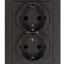 Фото: Розетка SCHUKO© двойная с защитными шторками 16A 250V~ 2P+T, цвет Мокко- Ампир Декор