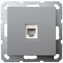 Фото: Интернет-розетка RJ45 с накладкой, цвет Алюминий- Ампир Декор