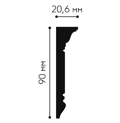 MC176 карниз (90х20х2000 мм) Mallers - 1