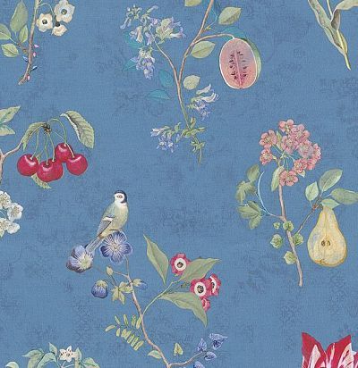 обои синие с растениями 375025 