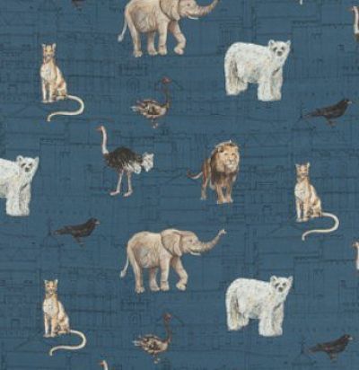 Английская ткань BP10675/2 Royal Beasts Linen Sapphire GP&JBaker