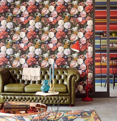 обои полосатые разноцветные 358020  - 2