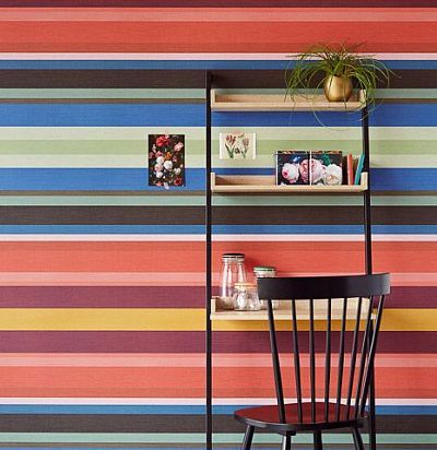 обои полосатые разноцветные 358020  - 1