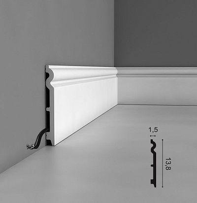 Плинтус из дюрополимера с кабель-каналом SX138 ORAC DECOR