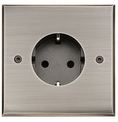 Axiome 84x84 мм Anthracite  Латунная розетка L'artisan