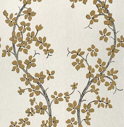 Обои с рисунком AT6157 St. Albans Grove Metallic Gold on Pearl Anna French