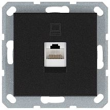 Фото: Телефонная розетка RJ11 с накладкой, цвет Антрацит- Ампир Декор