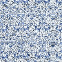 Фото: ткань из хлопка с растительным орнаментом 222523 Lodden China Blue- Ампир Декор