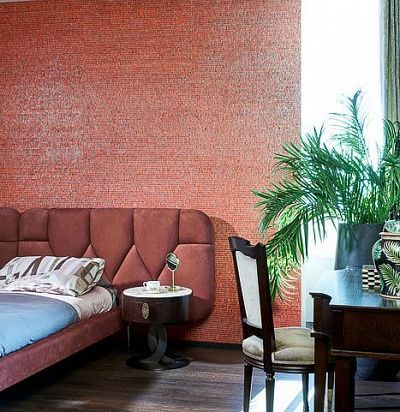 Обои из джута и фольги терракот 40323 ARTE - 1