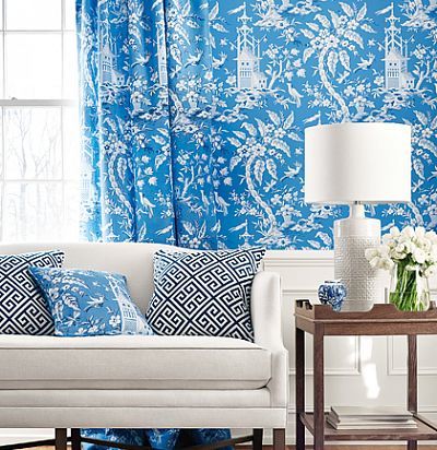 Обои Thibaut Imperial Garden T14204 Pagoda Garden Blue  - 2