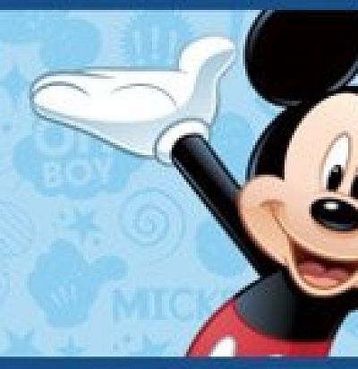 Обои голубые с Микки Маусом DS7799BD 