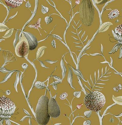 Папайя на ветках, сочетание классической и цифровой технике нанесения. Khroma