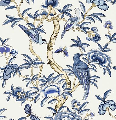 Обои Thibaut Imperial Garden T14224 Giselle Blue and White 