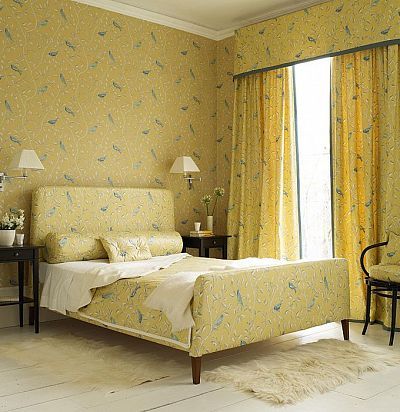 желтые обои с птицами DOPWFI101 Sanderson - 2