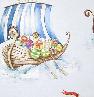 детские ткани Viking Armada Large Blue Voyage Decoration