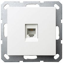 Фото: Интернет-розетка RJ45 с накладкой, цвет белый глянцевый- Ампир Декор