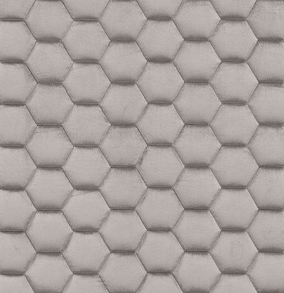 Стеганые обои  светло-серые дизайн соты 20-006-128-20 
