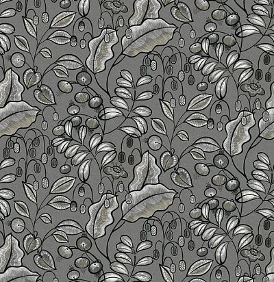 обои современные  дизайнерские листья и ягоды HIA003 Khroma Zoom