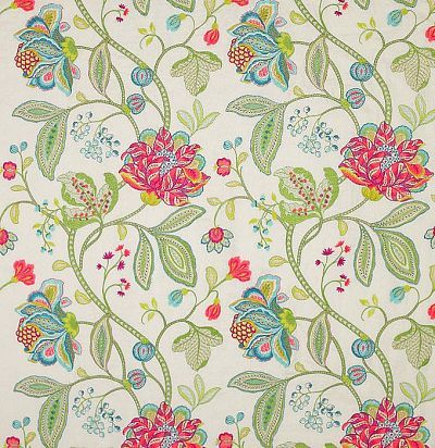 Портьерная ткань с яркой вышивкой 04843/01 