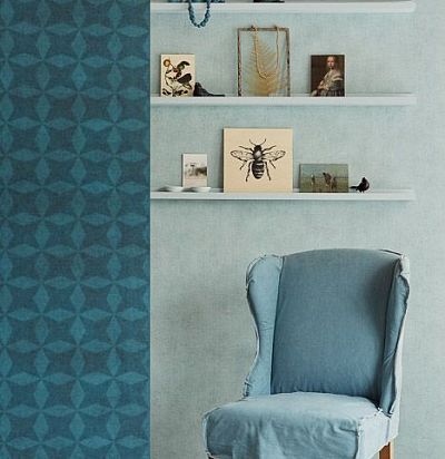 обои синие с геометрией 379023  - 1